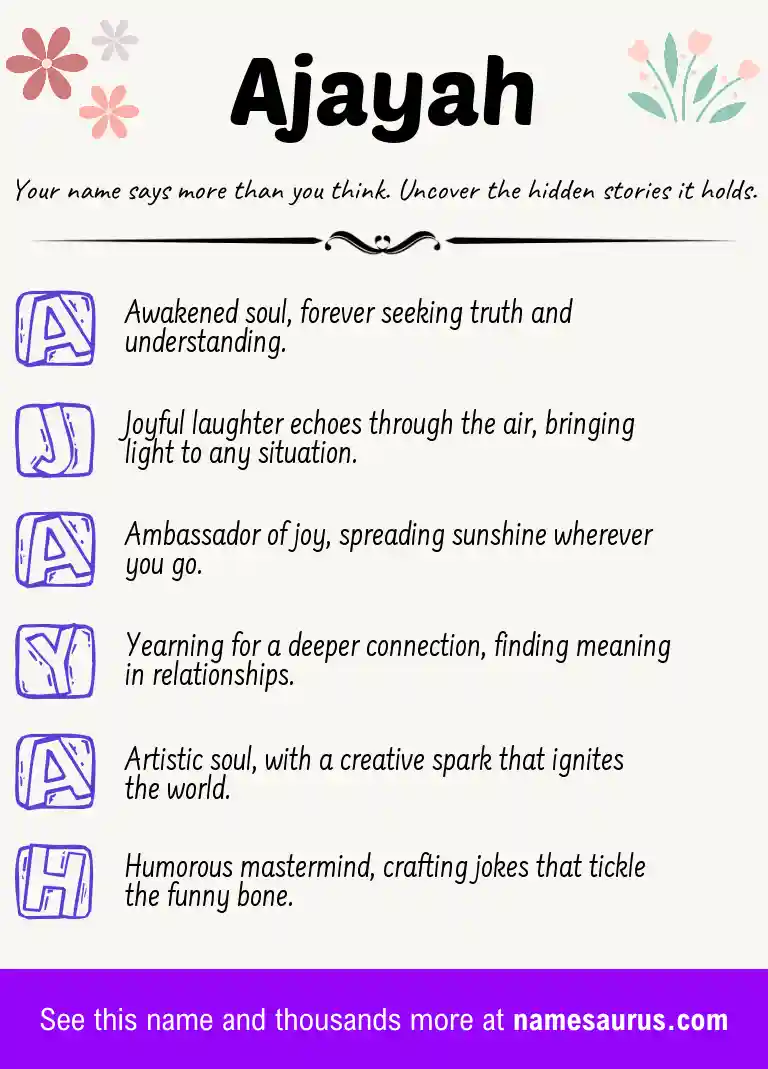 Acrostic poem about Ajayah.