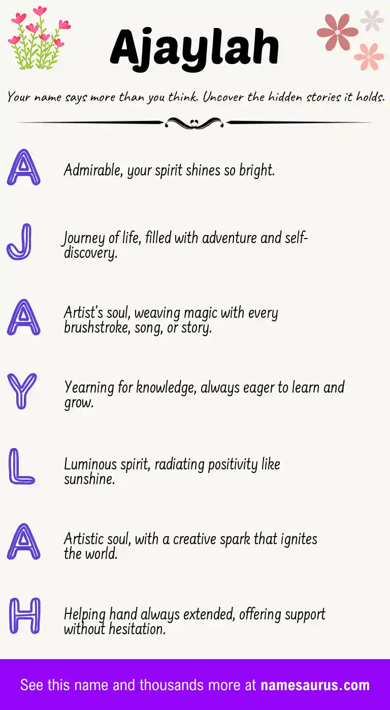 Acrostic poem about Ajaylah.