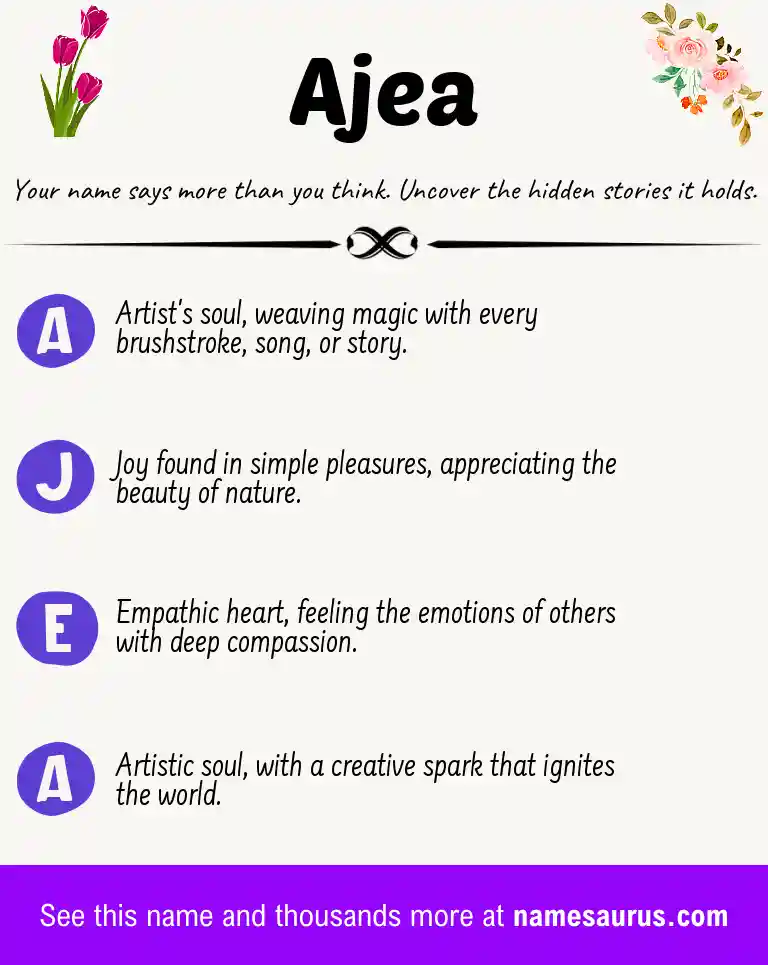Acrostic poem about Ajea.