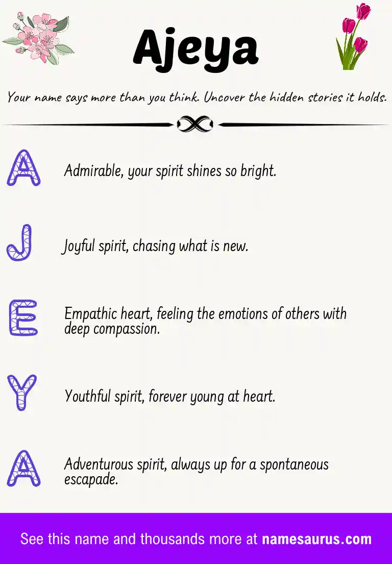 Acrostic poem about Ajeya.