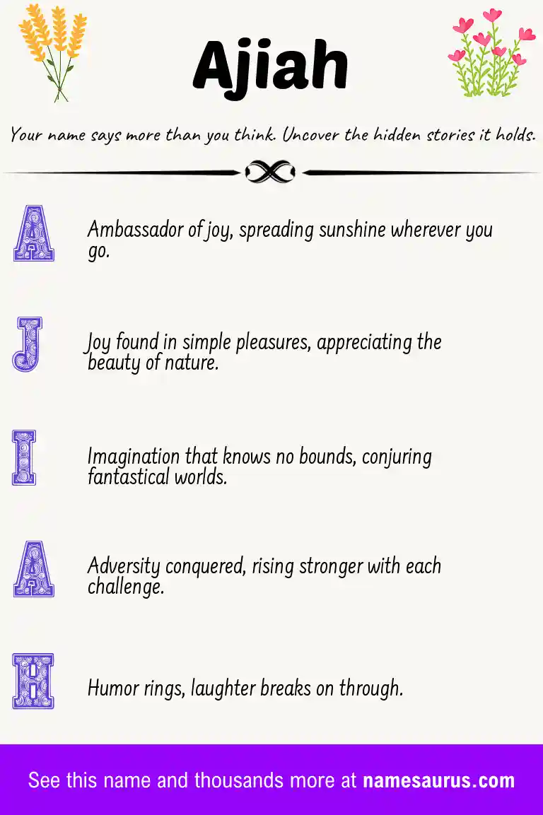 Acrostic poem about Ajiah.