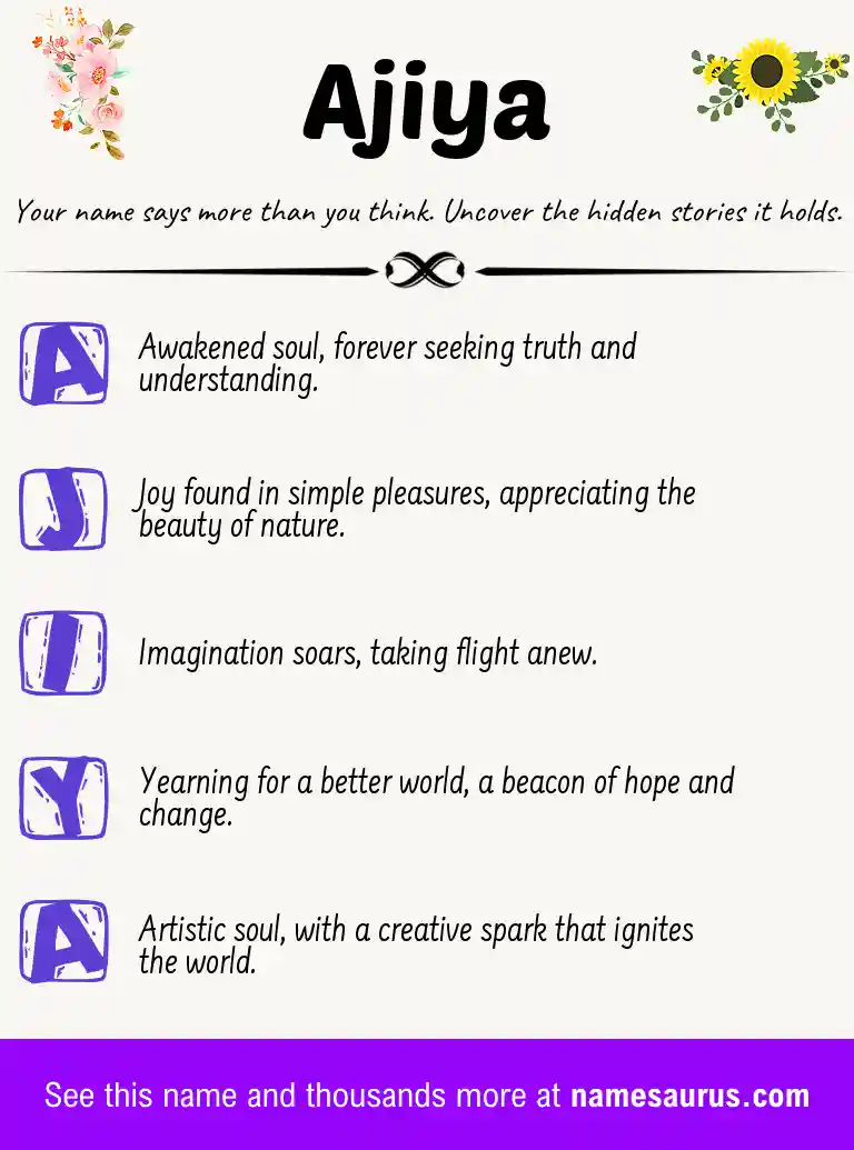 Acrostic poem about Ajiya.
