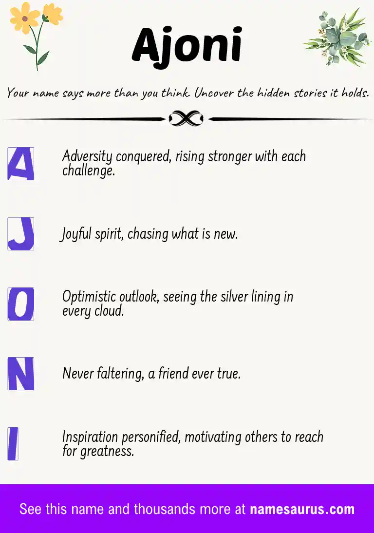 Acrostic poem about Ajoni.