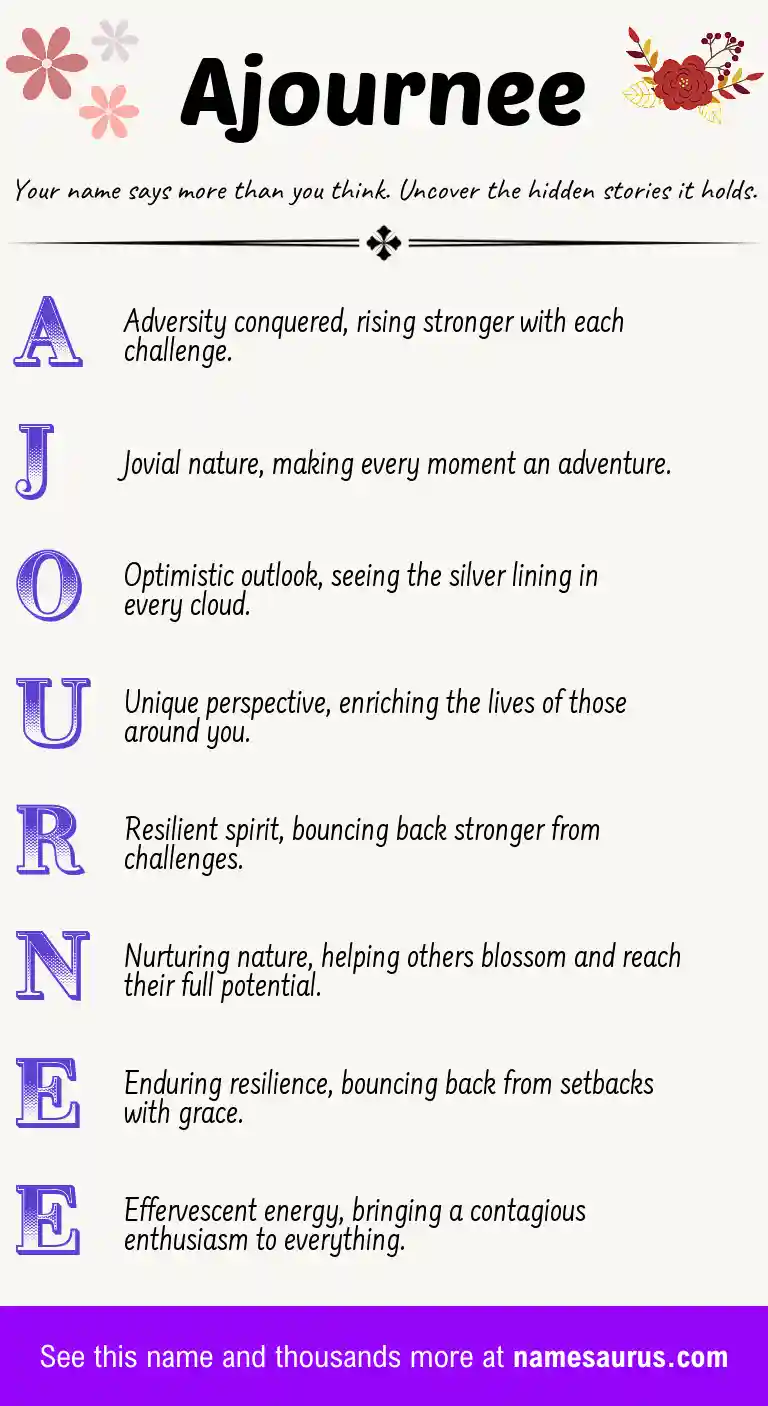 Acrostic poem about Ajournee.