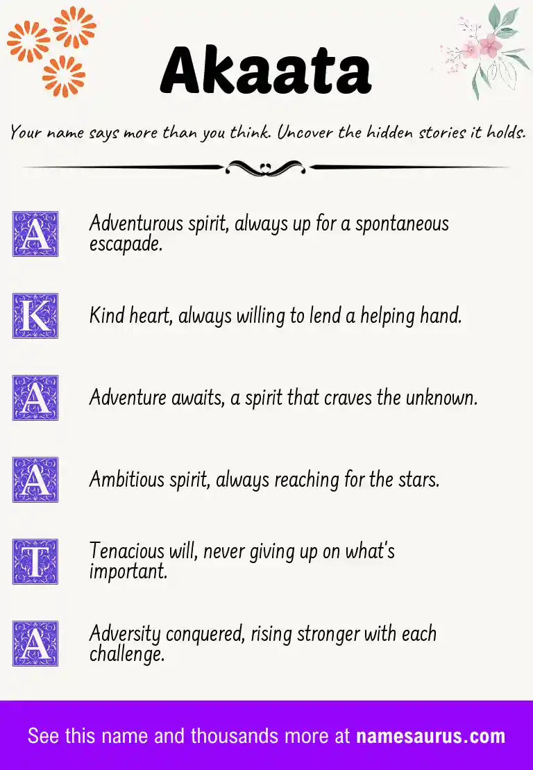 Acrostic poem about Akaata.