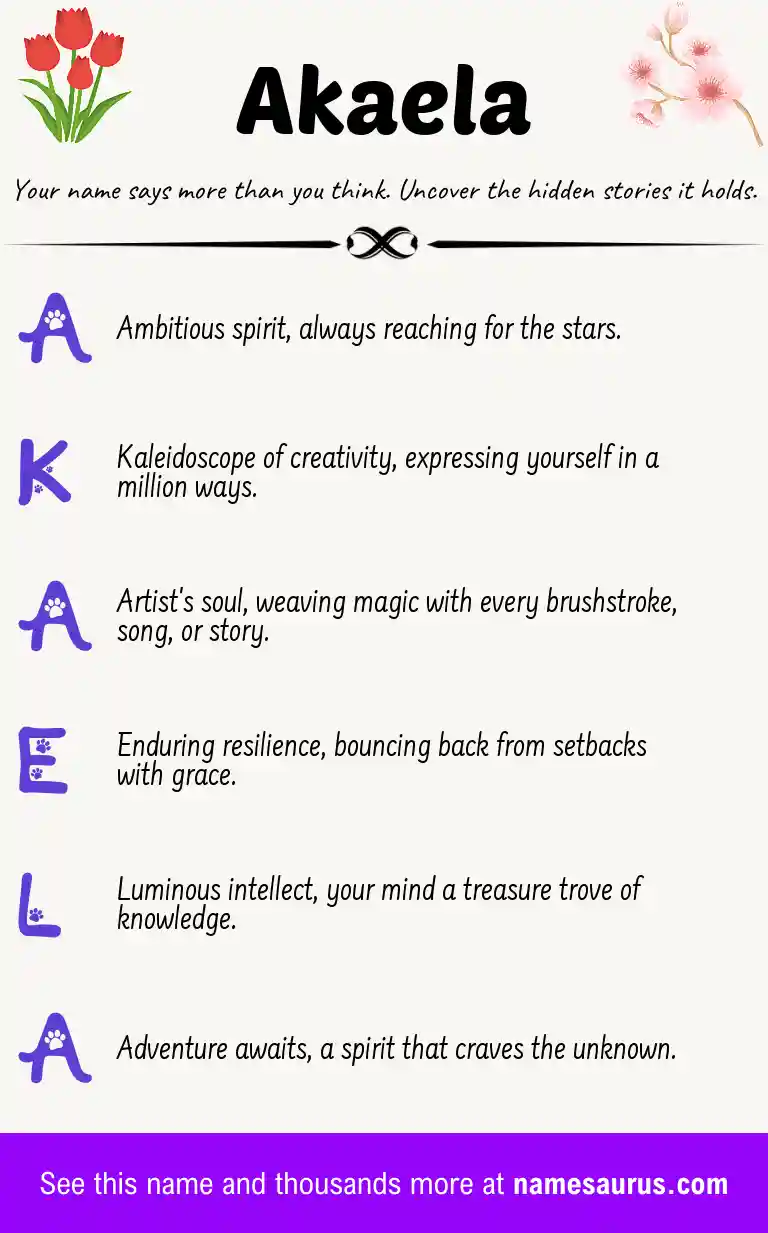 Acrostic poem about Akaela.