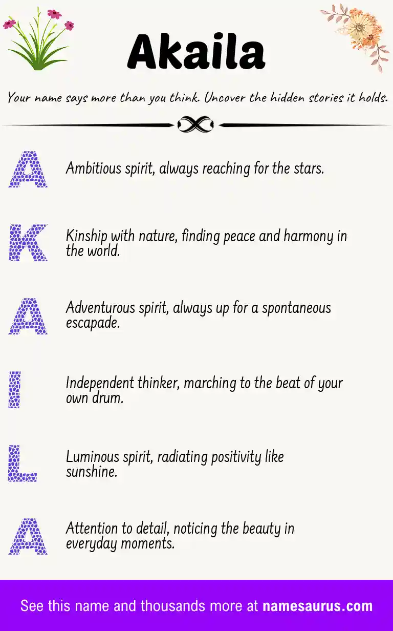 Acrostic poem about Akaila.