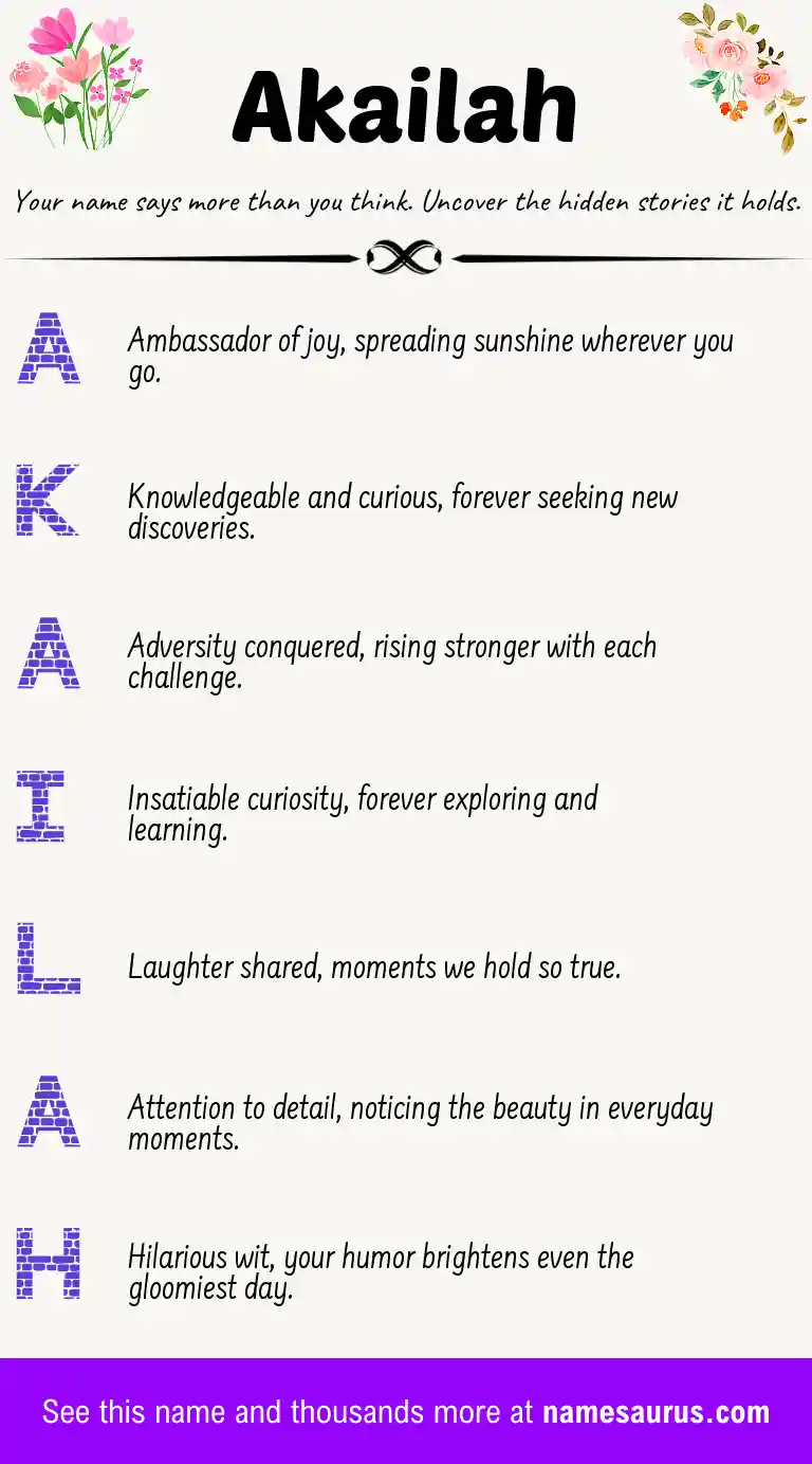 Acrostic poem about Akailah.