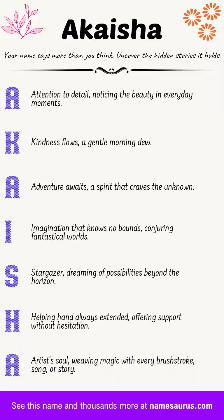 Acrostic poem about Akaisha.