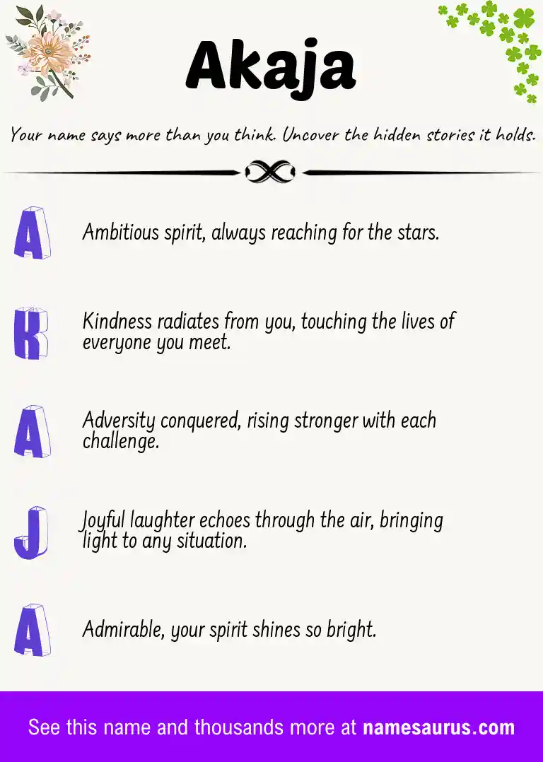 Acrostic poem about Akaja.