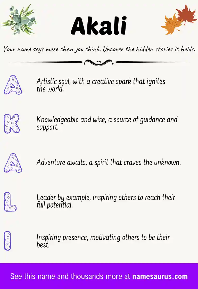 Acrostic poem about Akali.