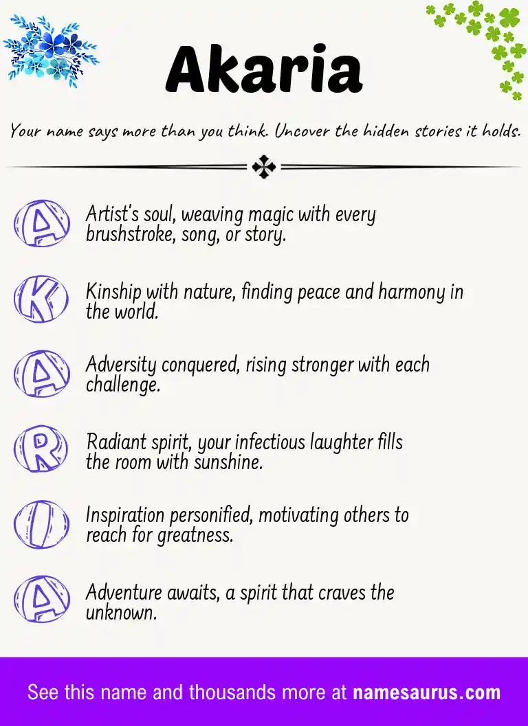 Acrostic poem about Akaria.