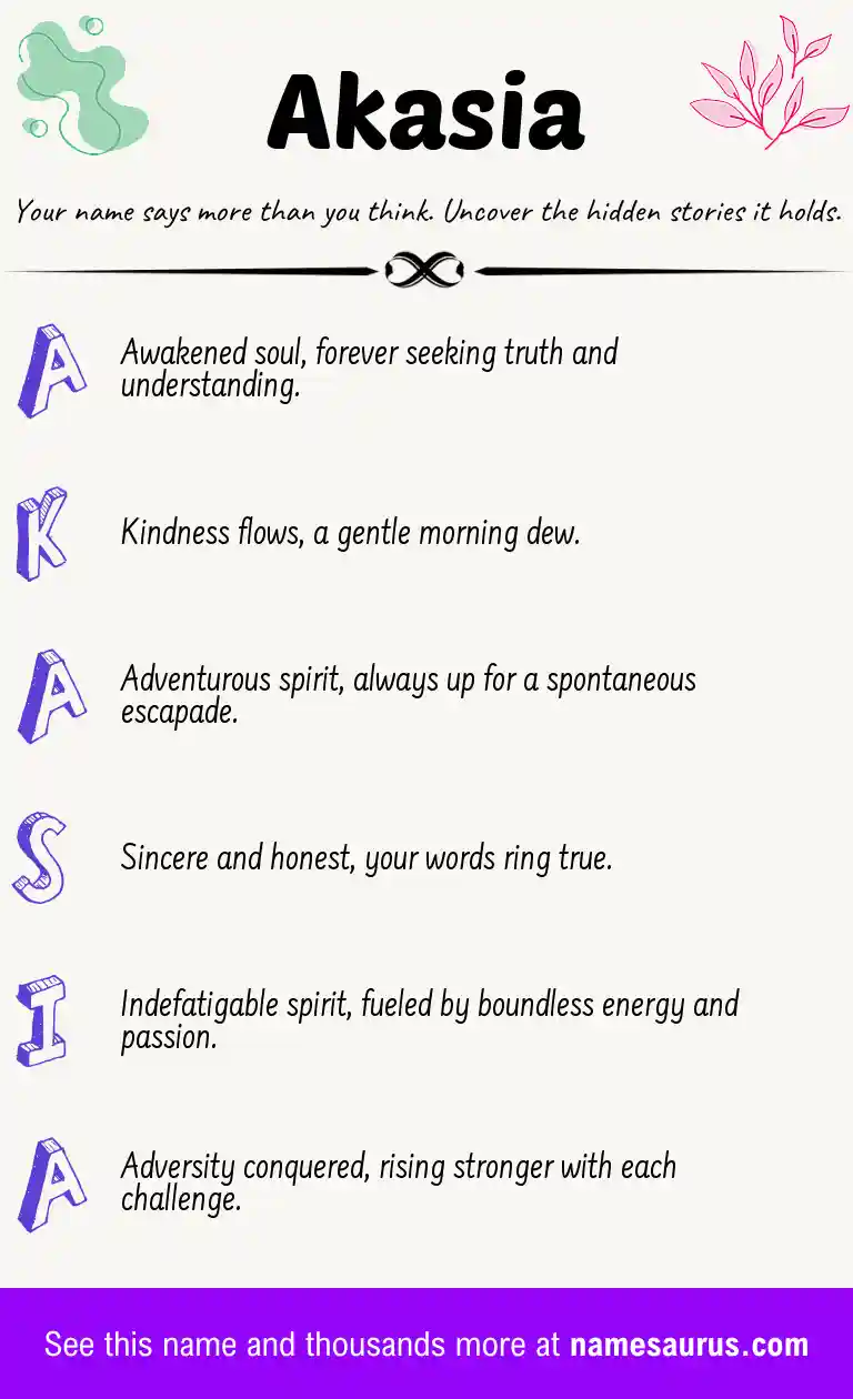 Acrostic poem about Akasia.