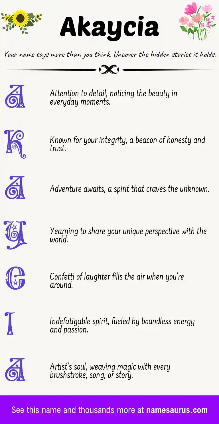 Acrostic poem about Akaycia.