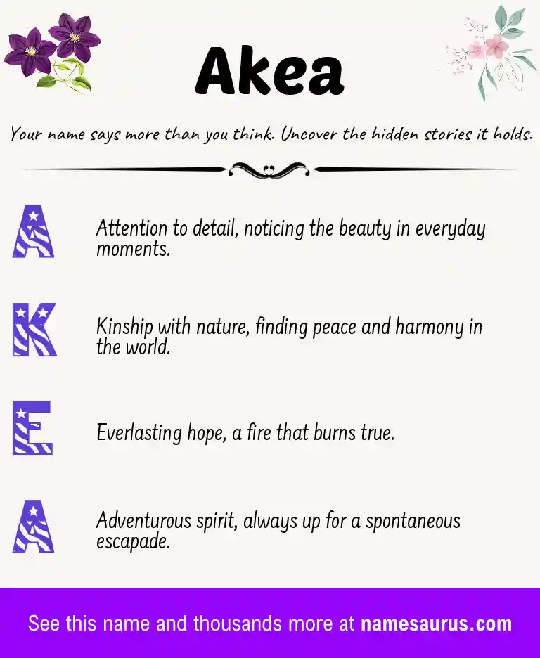 Acrostic poem about Akea.