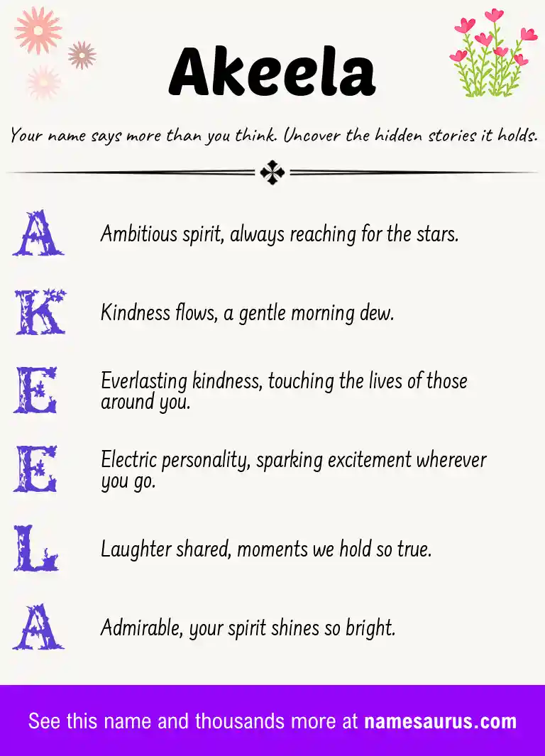 Acrostic poem about Akeela.