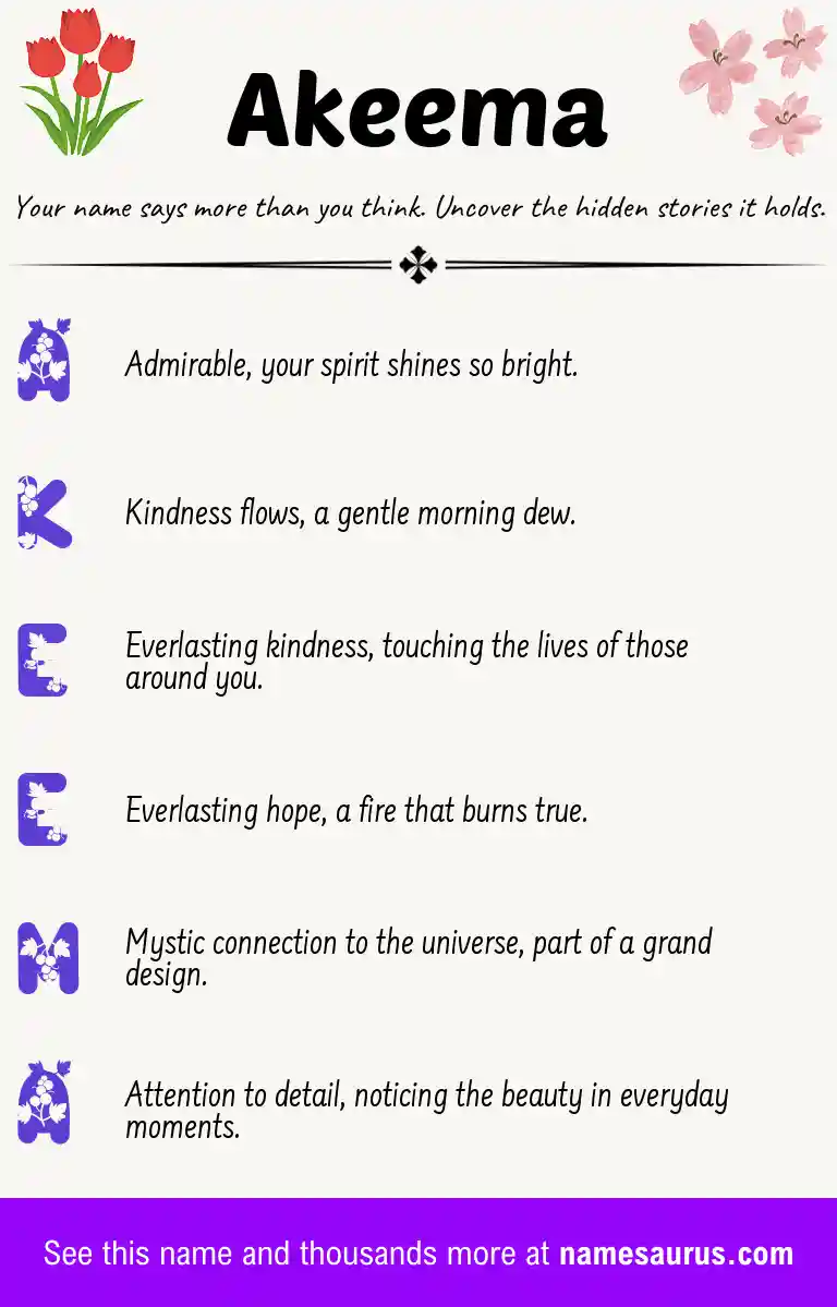 Acrostic poem about Akeema.
