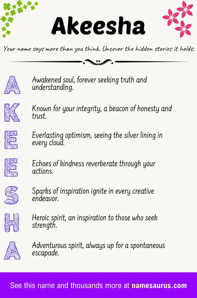 Acrostic poem about Akeesha.