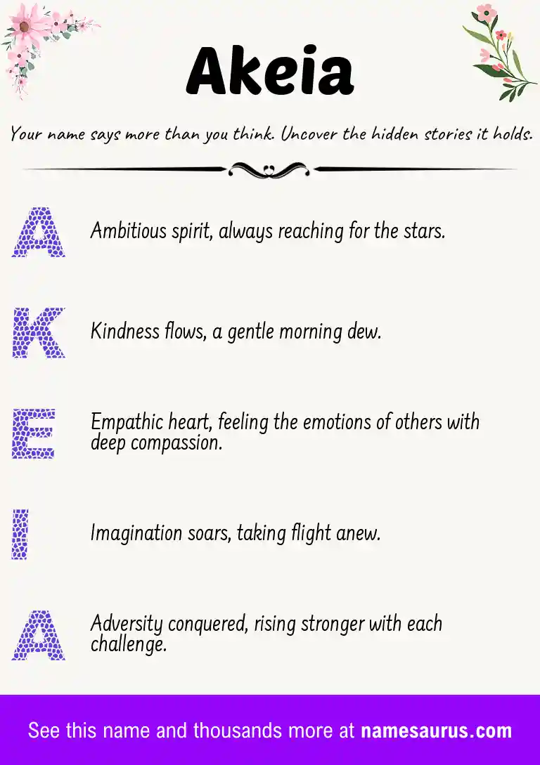 Acrostic poem about Akeia.