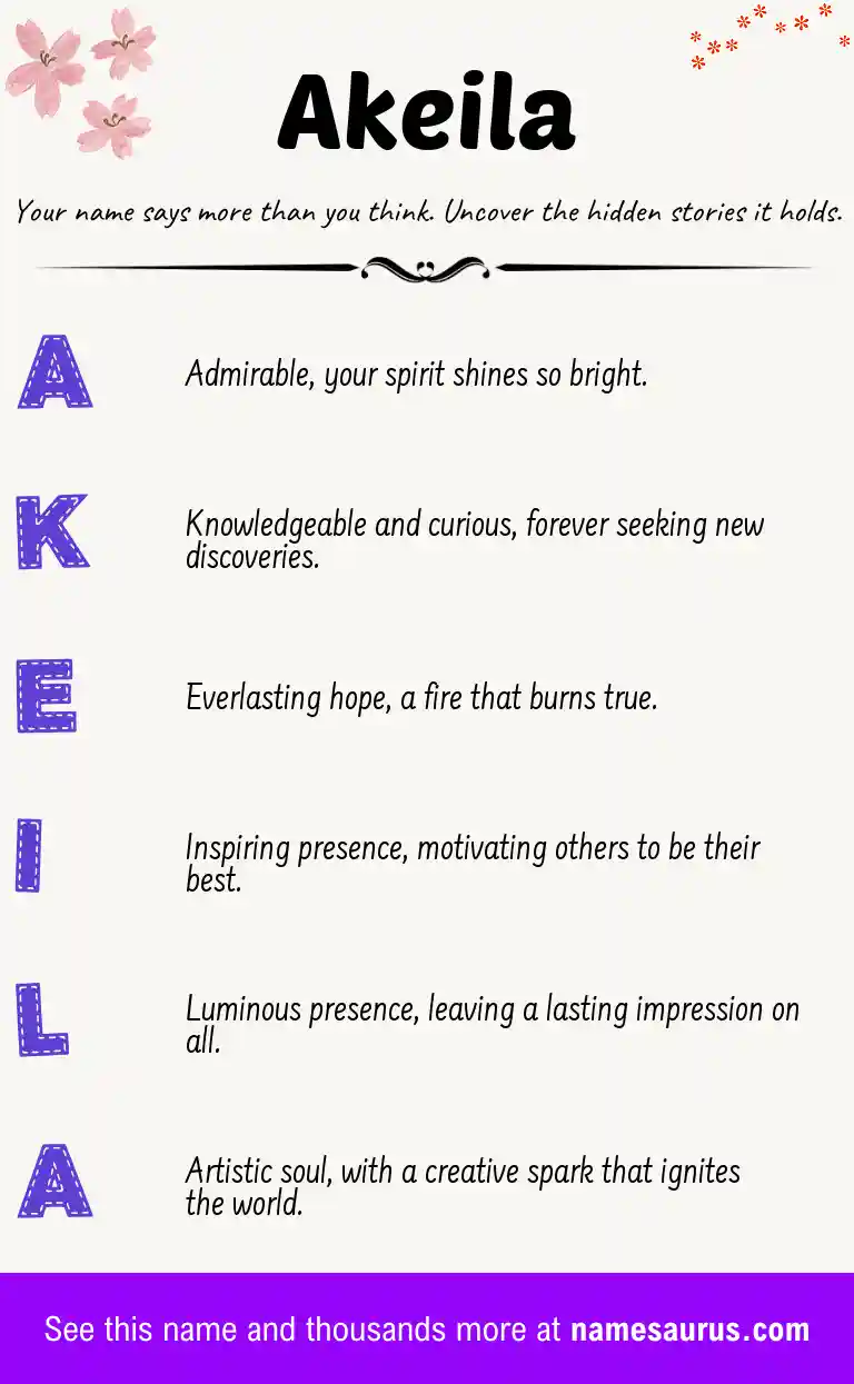 Acrostic poem about Akeila.