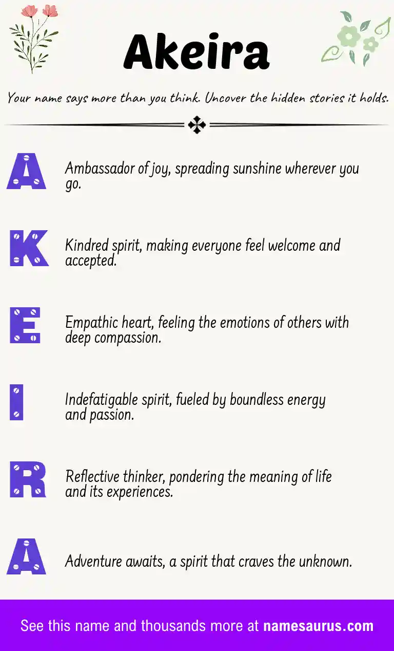 Acrostic poem about Akeira.