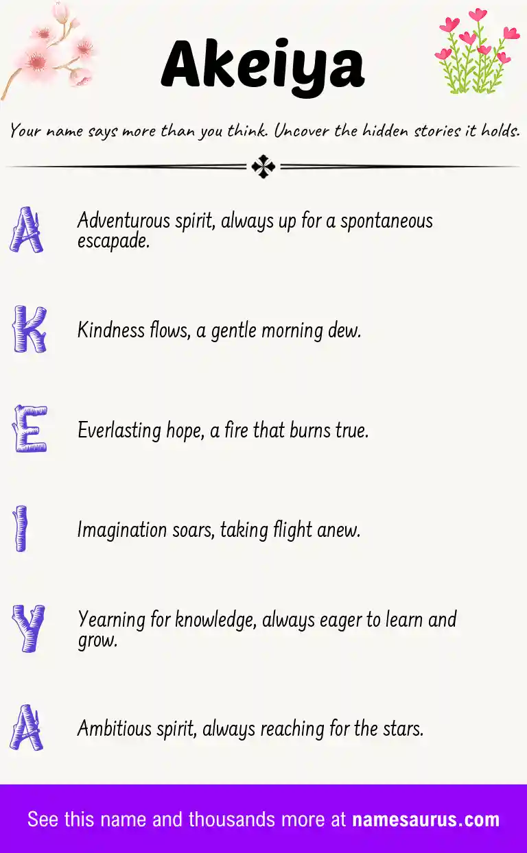 Acrostic poem about Akeiya.