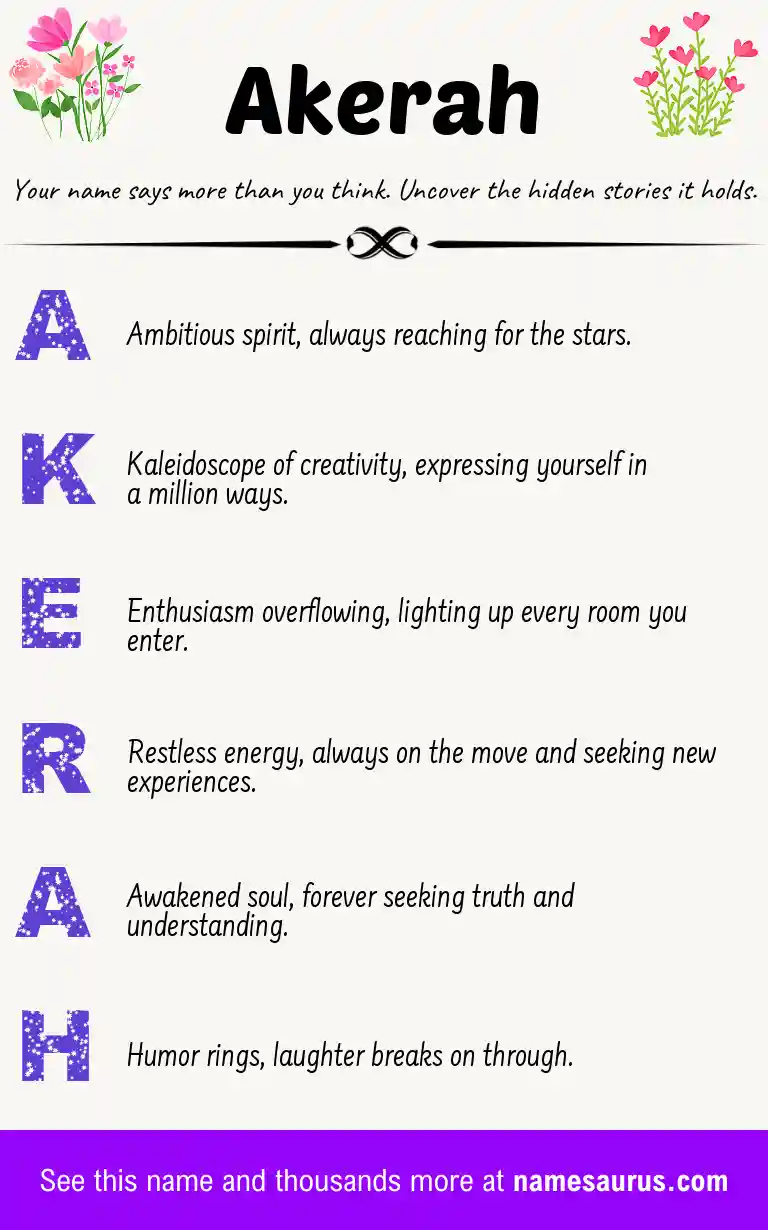 Acrostic poem about Akerah.