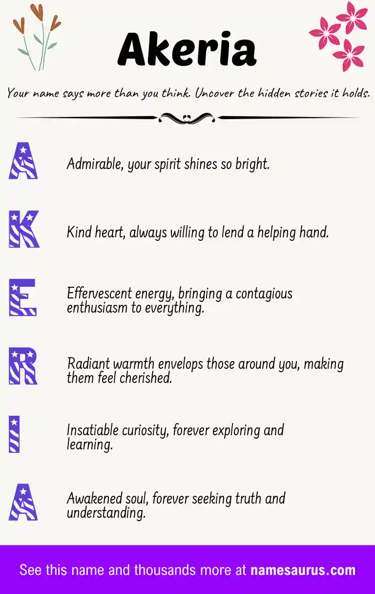 Acrostic poem about Akeria.