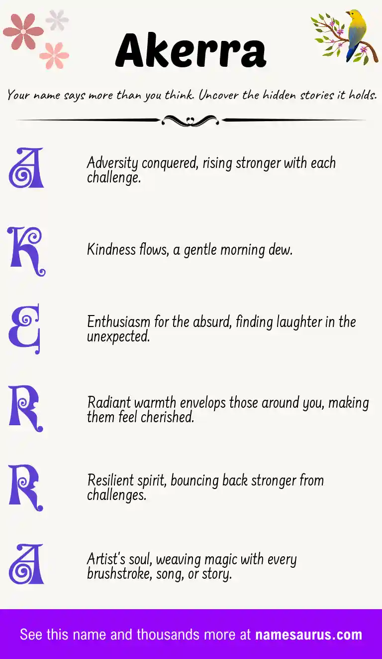 Acrostic poem about Akerra.