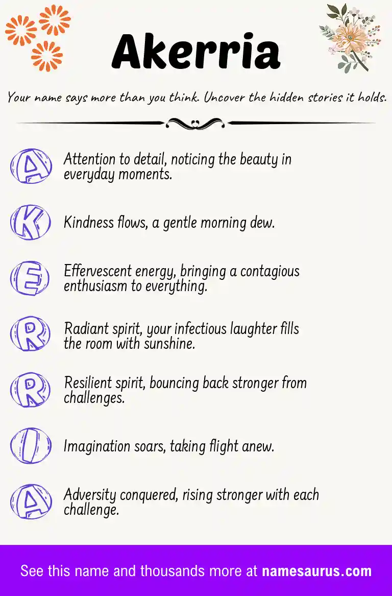 Acrostic poem about Akerria.