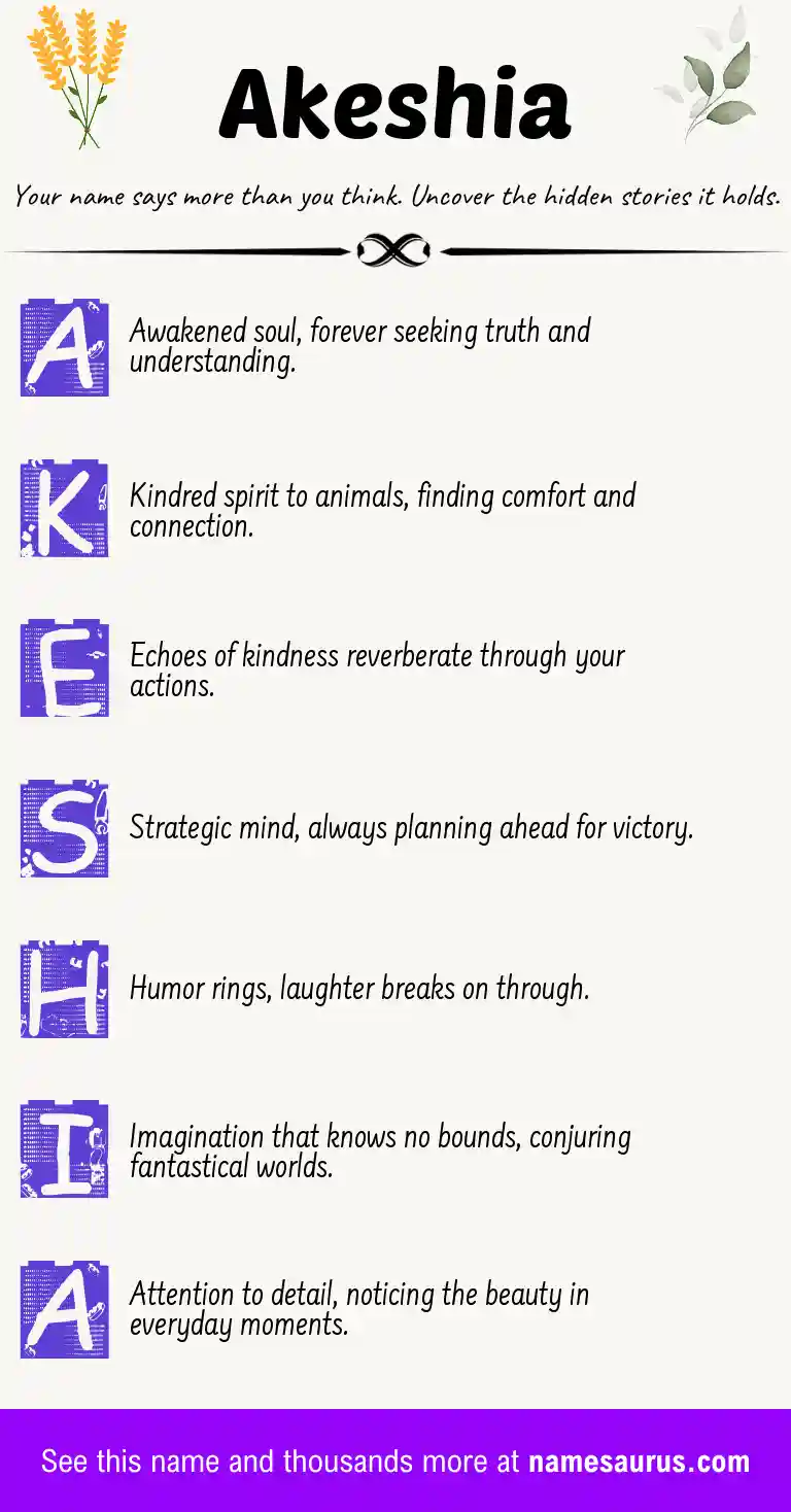 Acrostic poem about Akeshia.