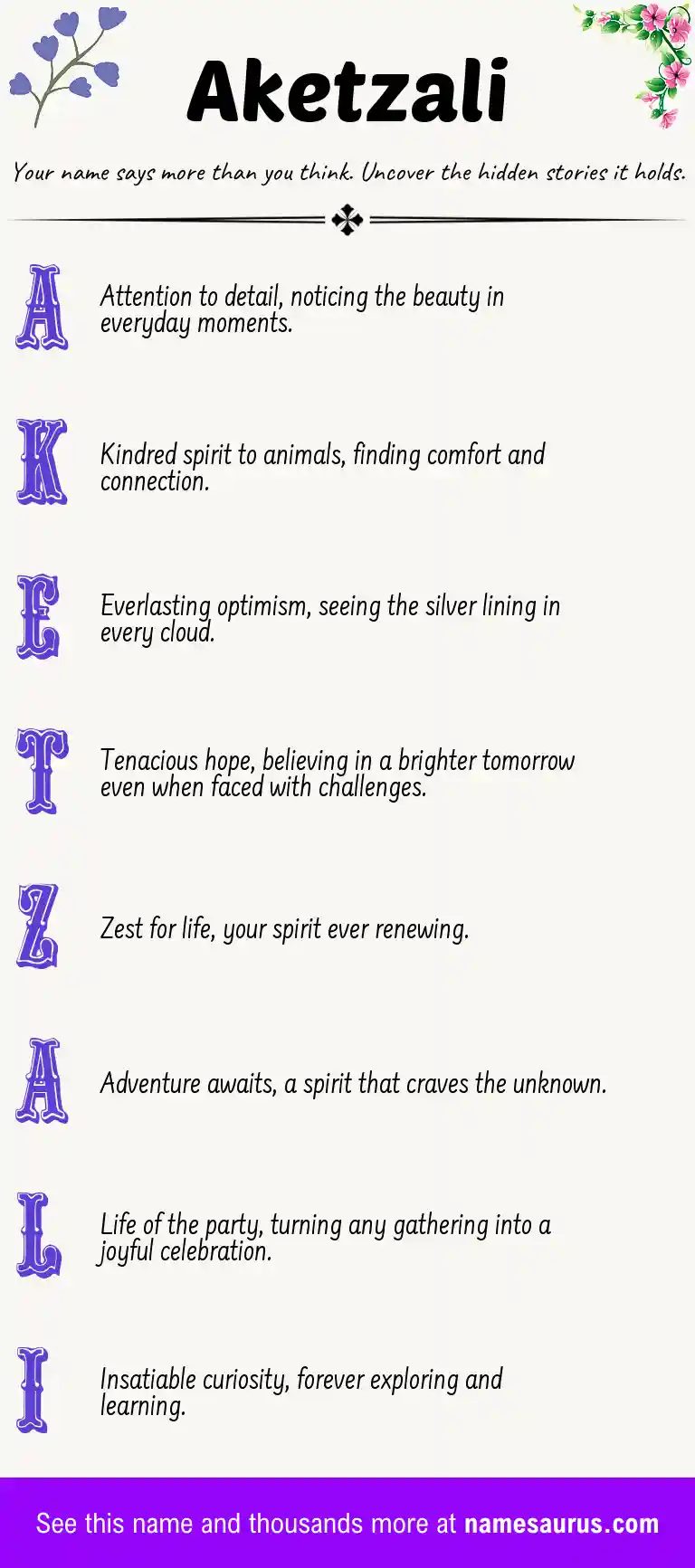 Acrostic poem about Aketzali.