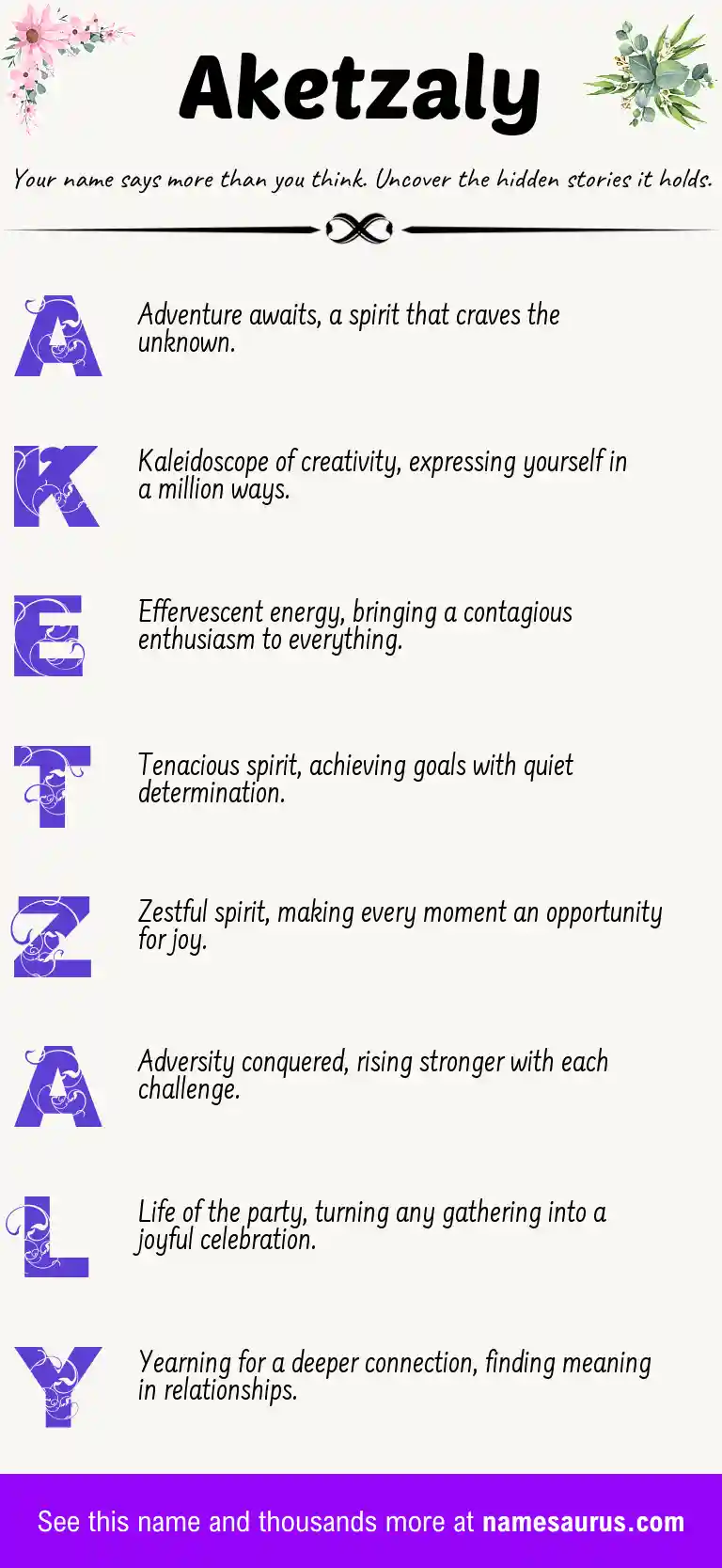 Acrostic poem about Aketzaly.
