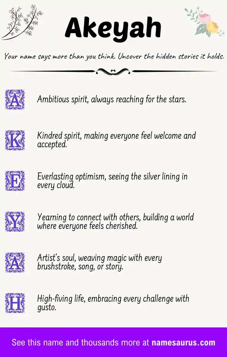 Acrostic poem about Akeyah.