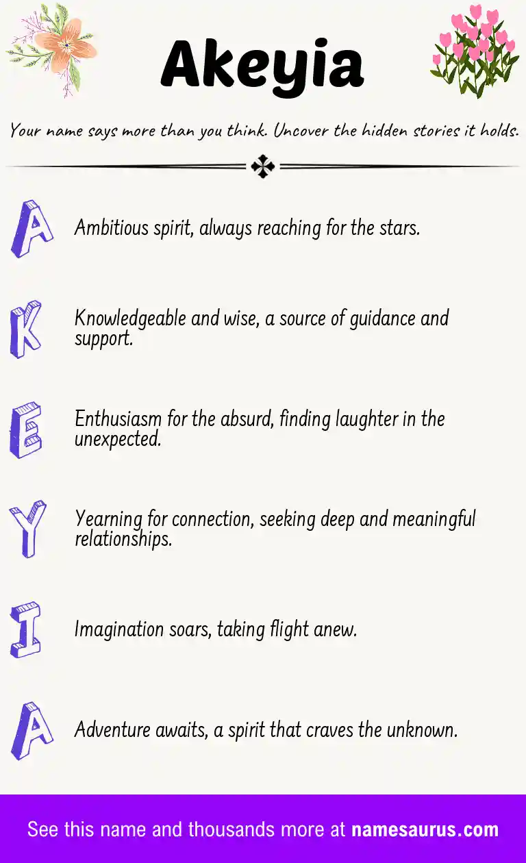 Acrostic poem about Akeyia.