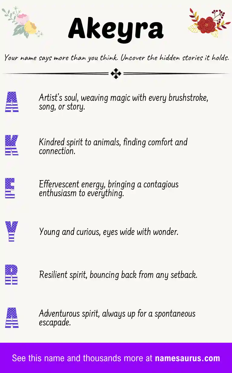 Acrostic poem about Akeyra.