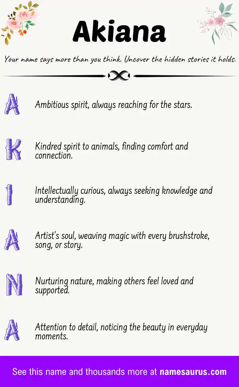 Acrostic poem about Akiana.