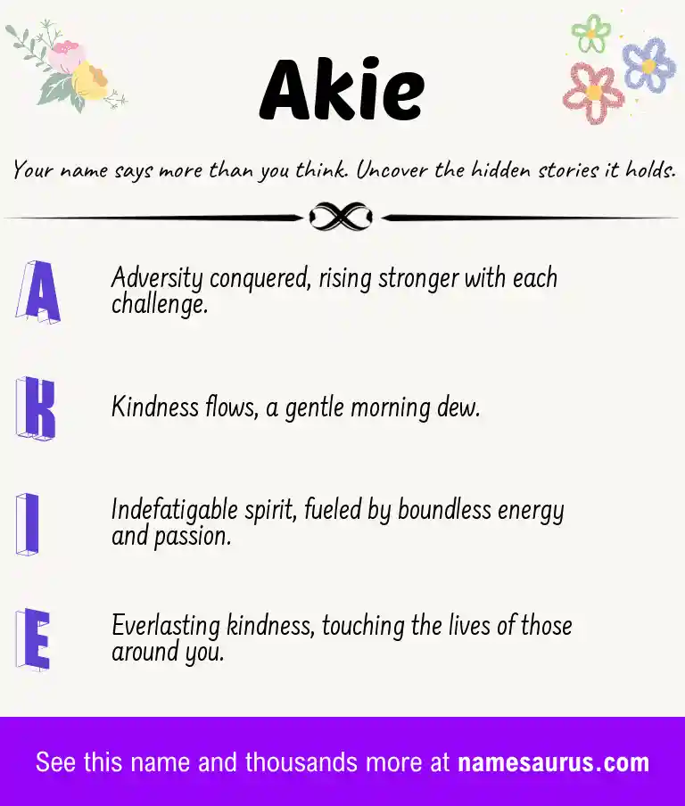 Acrostic poem about Akie.