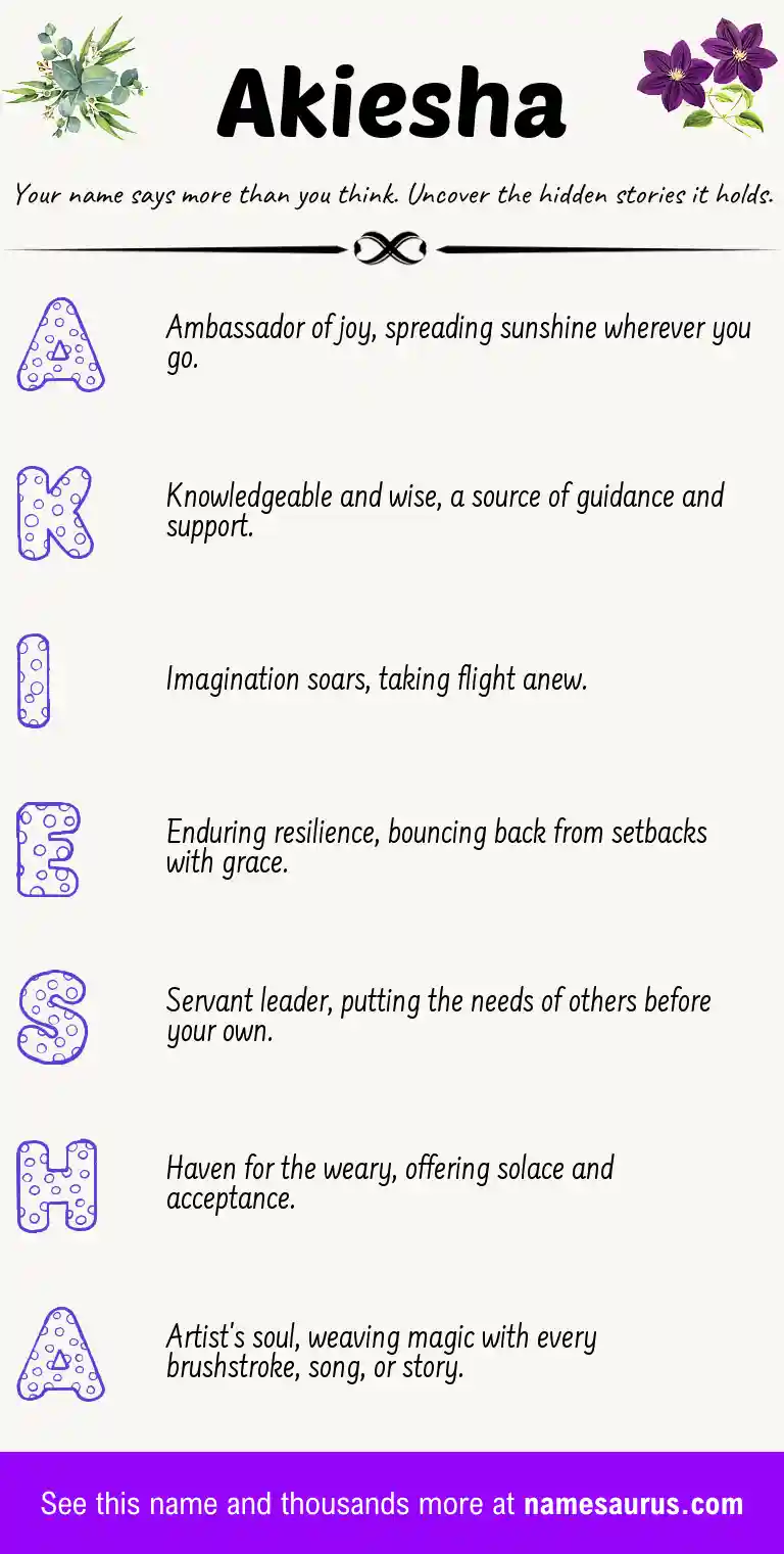 Acrostic poem about Akiesha.