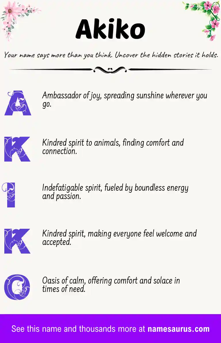 Acrostic poem about Akiko.