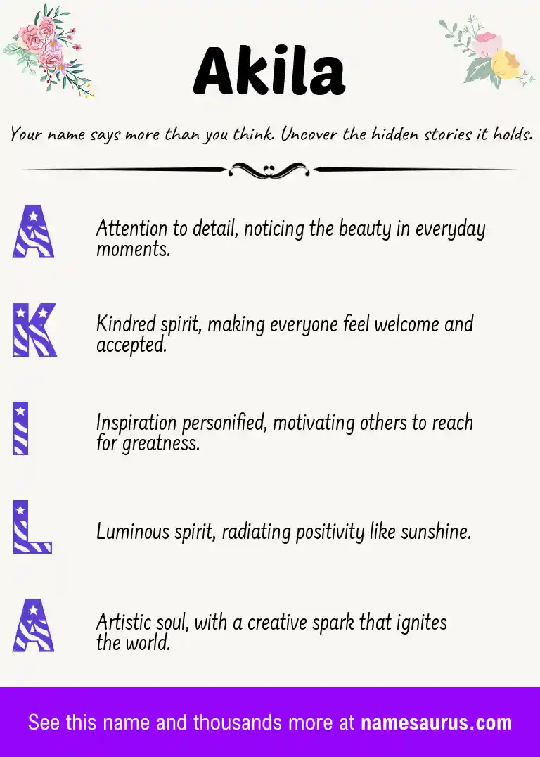 Acrostic poem about Akila.