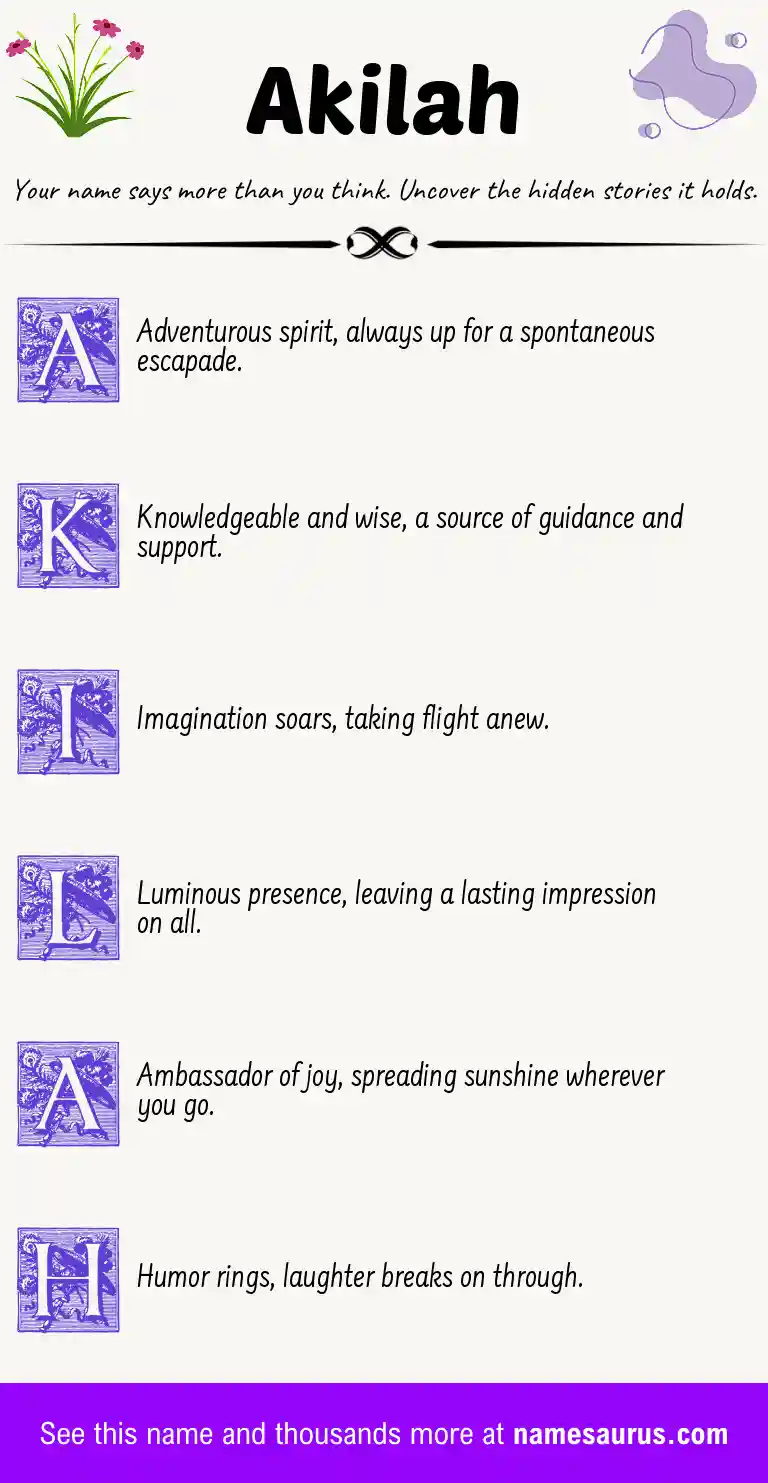 Acrostic poem about Akilah.