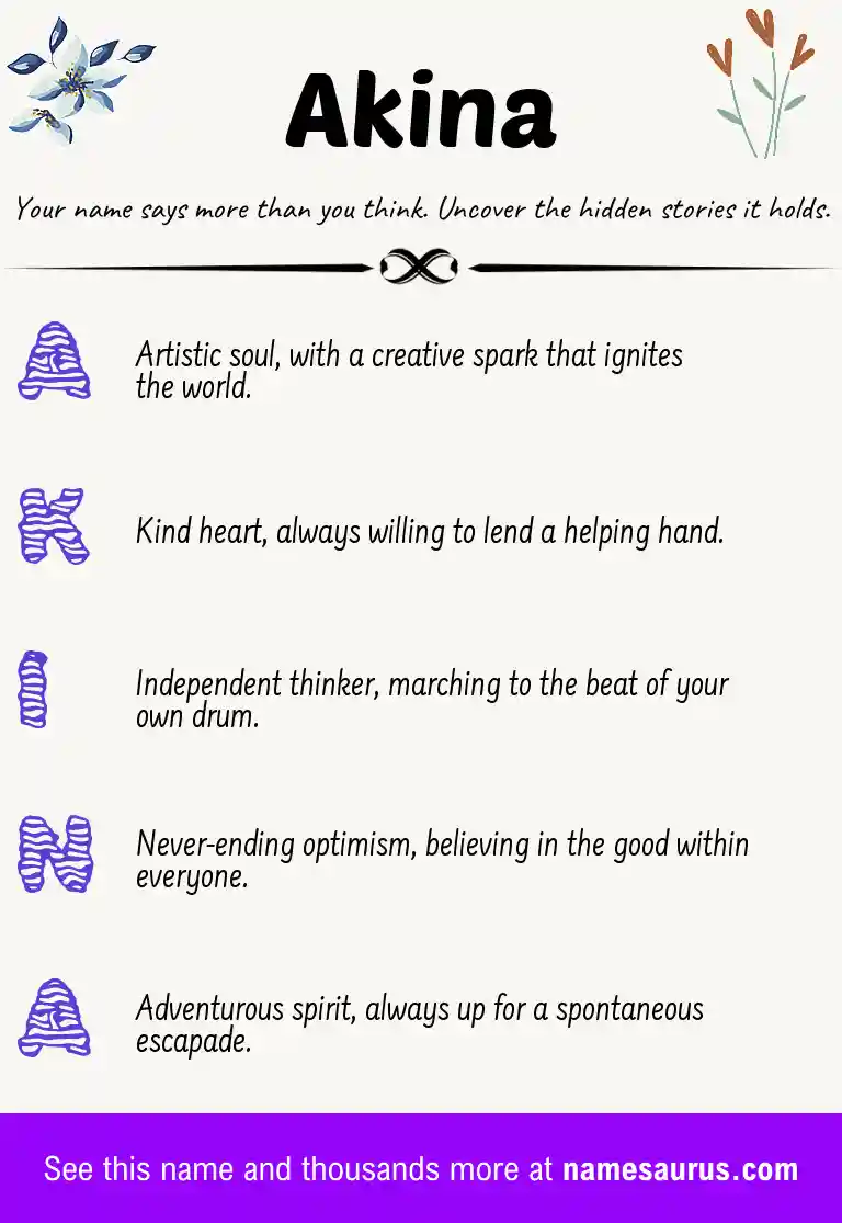 Acrostic poem about Akina.