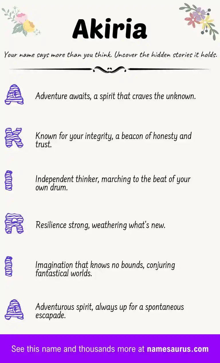 Acrostic poem about Akiria.