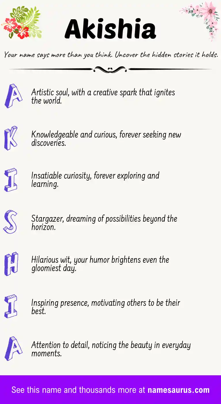 Acrostic poem about Akishia.