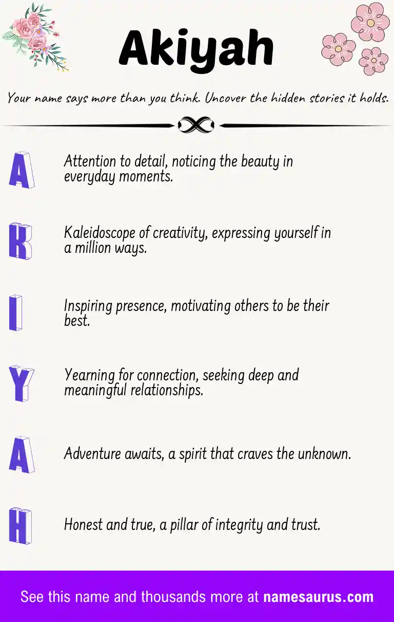 Acrostic poem about Akiyah.