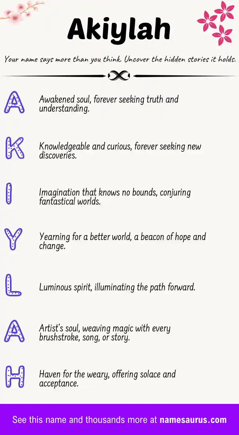 Acrostic poem about Akiylah.