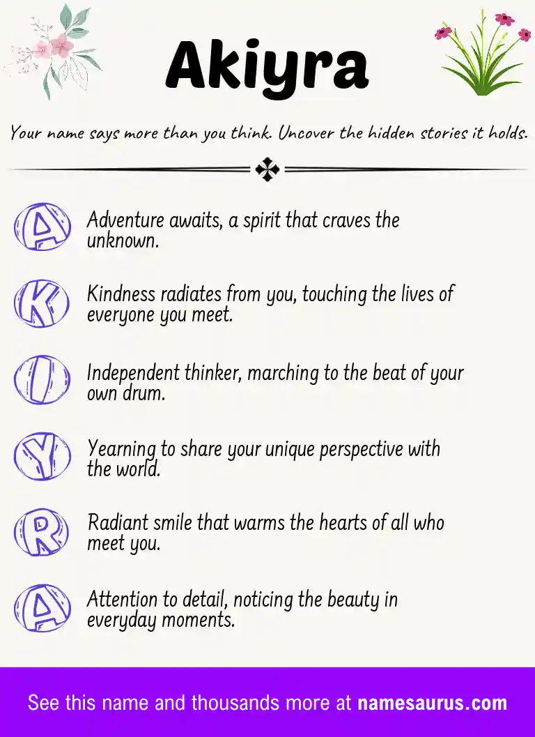 Acrostic poem about Akiyra.