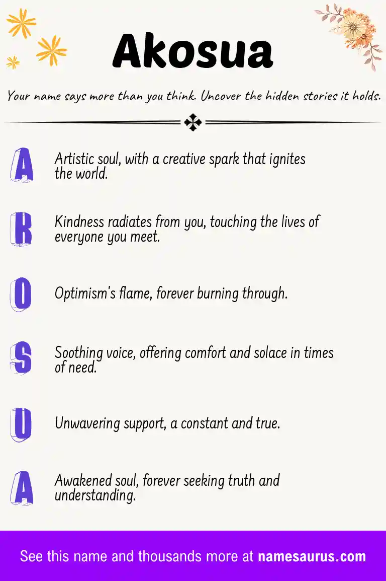 Acrostic poem about Akosua.