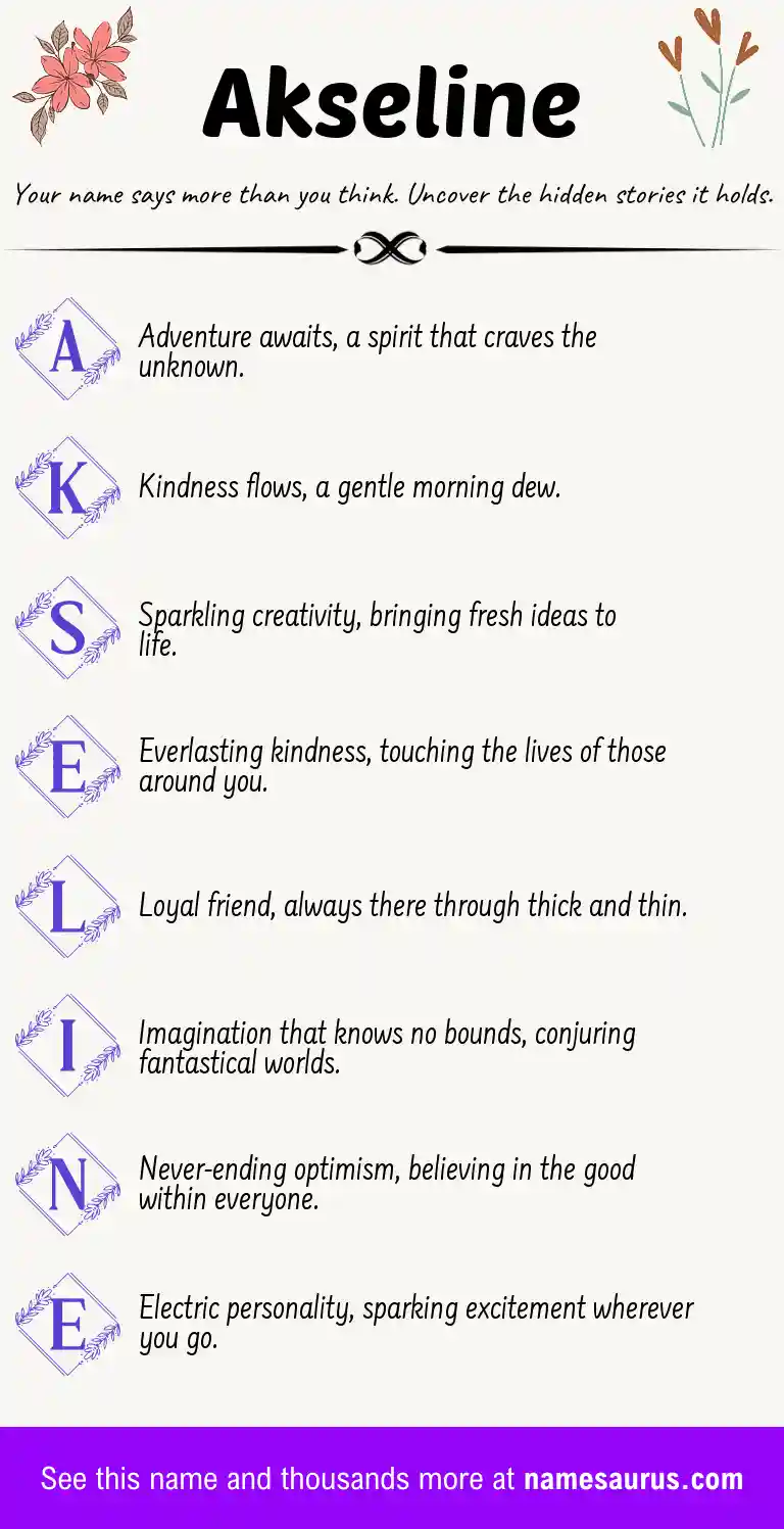Acrostic poem about Akseline.